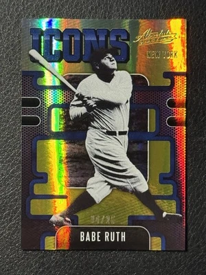 Panini Absolute Babe Ruth Icons Spectrum 2021 impresión corta "oro" #/25 como nuevo+🔥 Foto 1 de 3