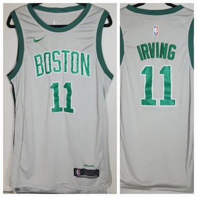 Camiseta Nike Swingman Boston Celtics City cosida gris Kyrie Irving #11 para hombre 50 Foto 1 de 4