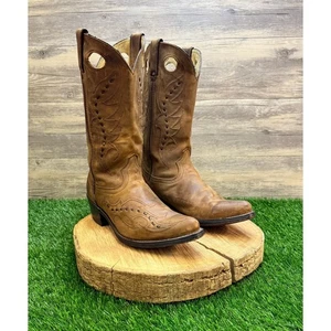 Durango Men - Size 8EE - Brown Whip Stitch Cowboy Boots DB582 - Picture 1 of 11