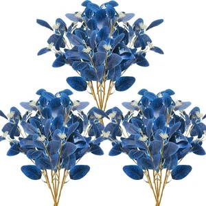 15PCS Artificial Blue Eucalyptus Stems Faux Greenery Stems with Seeds Blue Eu... - Bild 1 von 7