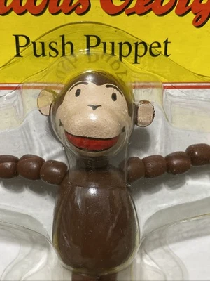 Curious George Push Puppet by Schylling. This is a vintage-style wooden toy NEW! - Image 1 of 4