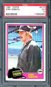 1981 Topps - Kirk Gibson #315 PSA 5 (RC) - Picture 1 of 2