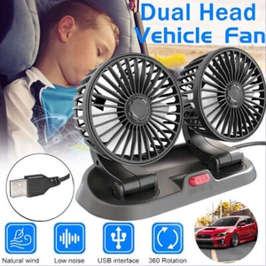 Auto Ventilator USB Lüfter Doppellüfter für 12V/24V PKW KFZ Autoventilator Neu - Bild 1 von 17