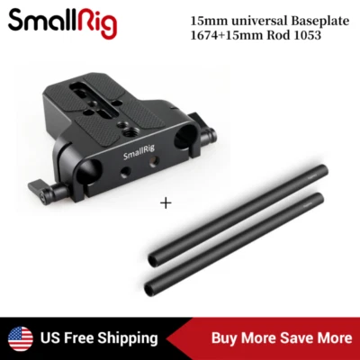 SmallRig Universal Camera Base Plate 1674+15mm Rod (M12-30cm)for Sony|Panasonic