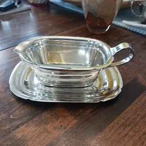 Vintage Reed And Barton Silver Plate 5000 Sauciere und Tablett vor 50er Jahre - Bild 1 von 6