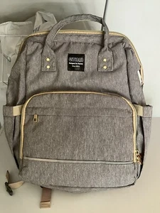 GITIBAB Diaper Bag Backpack with Changing Station Grey with Bassinet - Picture 1 of 16