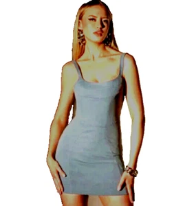 NWT Heiress Beverly Hills Corset Dress XS runs small light blue bodycon - Picture 1 of 2