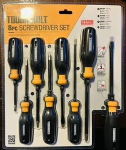 ToughBuilt® 8-Piece Tri-Panel Rubber Handle Magnetic Screwdriver Set   TB-H5S8-A - Picture 1 of 3