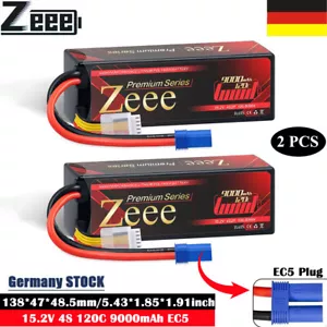 2x Zeee 15,2V 4S LiPo Akku Batterie 9000mAh 120C EC5 für RC Flugzeug Auto Truck - Bild 1 von 8