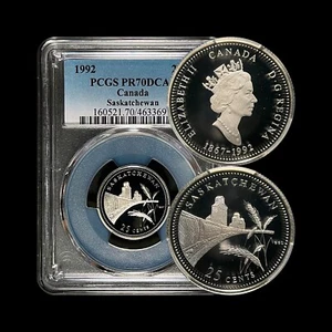 CANADA. 1992, 25 Cents, Silver - PCGS PR70 - Top Pop 🥇 125th, Saskatchewan - Picture 1 of 9