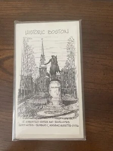 Historic Boston Notecards by C.M Goff Set of 9 with envelopes 6 1/4” X 3 1/2”. - Picture 1 of 5
