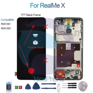 Wymiana wyświetlacza LCD do Realme X RMX1901/03 z ramką bez odcisku palca - Zdjęcie 1 z 7