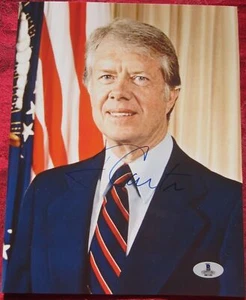 President Jimmy Carter signed 8x10 Photo Beckett BAS Authentic autograph - Picture 1 of 4
