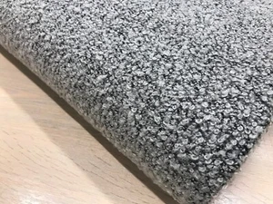 Grau lockig superweicher Schlaufe Wollmischung Stoff 150cm - Bild 1 von 5