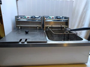 Zokop Countertop Portable Electric Dual Fry Tank Deep Fryer & Basket 120V - Picture 1 of 12