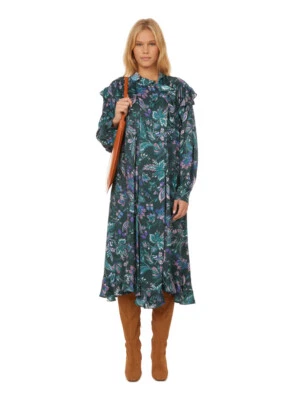 Vestido midi Isabel Marant Etoile Bellini verde estampado floral talla 42 Foto 1 de 4