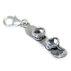 Snowboard sterling silver clip charm .925 x 1 Snow Board Snowboarding charms!