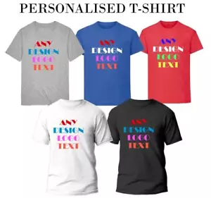 Personalised T-Shirt Custom Text Logo Printed Men Women Kid Stag Hen Do Top Tee - Picture 1 of 13