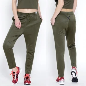 Adidas Girls Training Pants Joggers Skinny Pants Khaki Olive Army Green 164 - Picture 1 of 3