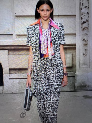 CHANEL 15P NUOVA GIACCA METALLICA BLU ECRU MULTICOLORE FODERA CC 36 38 $8K