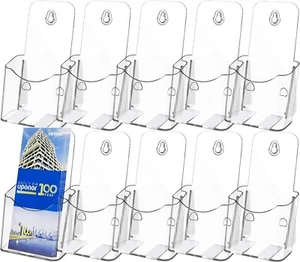 10 Pack Acrylic Brochure Holder,4 X 7.9 Inches Plastic Flyer Display Stand,Clear - Picture 1 of 4