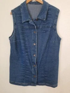 Thea 42 Plus - Gr.44/46 - Damen Jeans Weste - Blau -Gebraucht - Bild 1 von 4