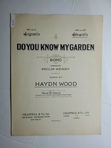 do you know my garden Chappell sheet music vintage USA print ultra rare  - Picture 1 of 5