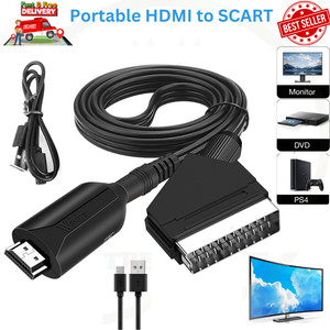 Portable Scart To HDMI Converter with Cable Video Audio Adapter For HD TV UK