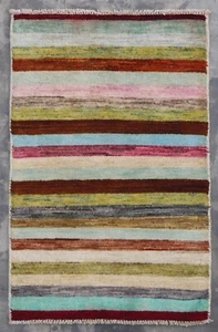 1'9" x 3'2" ft. Afghan Contemporary Hand Knotted Oriental Wool Rug - Picture 1 of 2