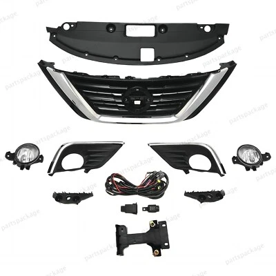For Nissan Altima 2016-18 Grille Fog Light Kit, Radiator Cover & Bumper Bracket Foto 1 de 4