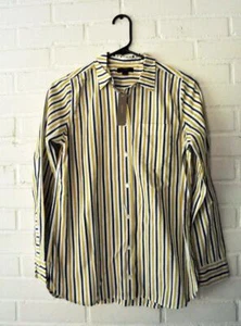 J CREW NUEVA Camisa Niño Calce Clásico en Trifecta ESTripa Azul Marino Mostaza Amarillo 2 - Imagen 1 de 2