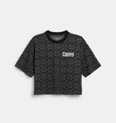 Camiseta corta Coach para mujer negra/gris de algodón orgánico (CP218) S/M/L/ Foto 1 de 4