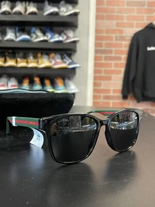 Gucci GG0417SK 001 occhiali da sole uomo nero rosso verde quadrato 56 mm - Foto 1 di 11