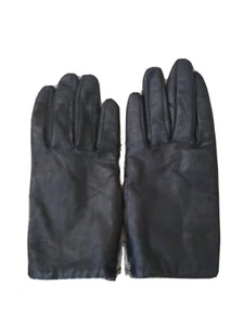 Black Genuine Leather Ladies Driving Gloves Medium Wrist Zip Close 🧤 Brand New - Picture 1 of 6