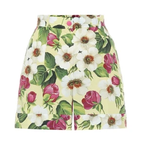 $900 DOLCE & GABBANA High-Rise Floral Cotton Shorts 6 U.S, 10 UK, 42 IT, NWT - Picture 1 of 11
