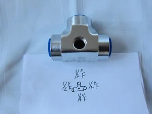 Camiseta Lowrider Hydraulics especial 1/2" NPT FFF, + 1/4"" puerto hembra para calibre - Imagen 1 de 12