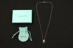 Tiffany Co. Women's Ladies Cross Ribbon Silver Necklace Pendant , Signed Tiffany - Picture 1 of 5