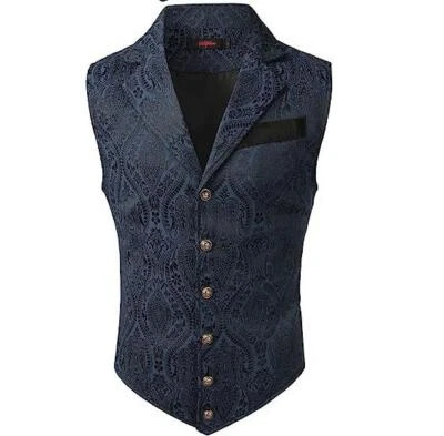 Hombres Vestido Chaleco Sin Mangas Jacquard Floral Calce Ajustado Formal Gótico Baile de graduación Chaleco Foto 1 de 4