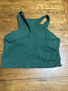 Ebb To Street Cropped Racerback Tank Top Green Size 12 (S99) - Picture 1 of 6