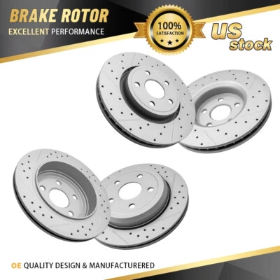 Rotores de freno perforados delanteros y traseros para Dodge Durango Jeep Grand Cherokee Foto 1 de 4