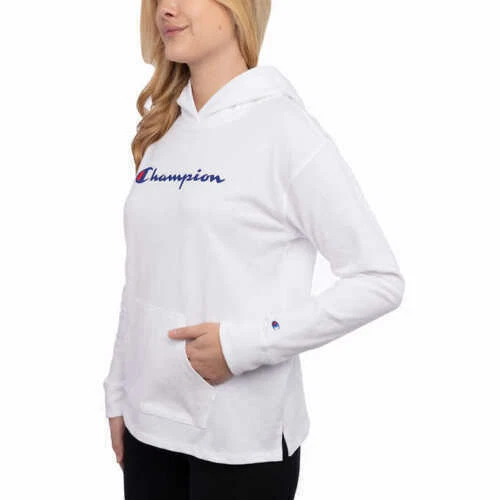 Champion Woman's Cotton Lightweight Hoodie (White XL)