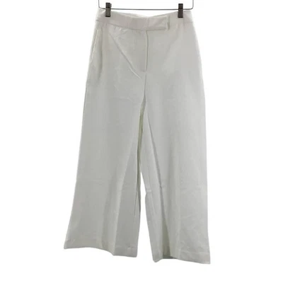 PINK RIPPLE SZ S White Culotte Crop Wide Leg High Rise Flat Front Pants NWT B97 - Image 1 of 4