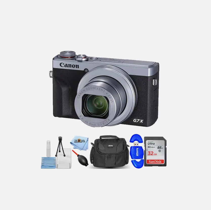 Canon PowerShot G7 X Mark III Digital Camera (Silver) - Essential 32GB Bundle - Image 1 of 4
