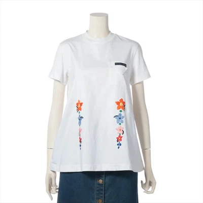 Prada 19 Años Algodón Camiseta 38 Damas Blanco 39516R Hay Manchas Foto 1 de 4