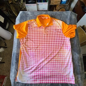 Polo da golf Puma da uomo con pied de poule camicia ombreggiata astratta a secco cellulare 2XL - Foto 1 di 14