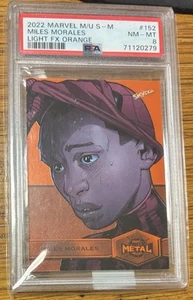 2022 Marvel Metal Spider-Man Light FX Orange /25 #152 Miles Morales PSA 8 - Picture 1 of 2