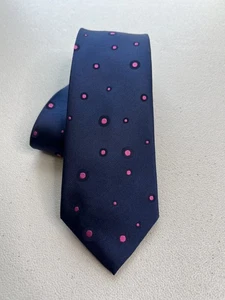 Corbata Soren Skifter Novo Nordisk azul/rosa patrón de lunares 100 % seda - Imagen 1 de 8