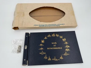 Vintage Buch der Erinnerung Mormone HLT Buch Genealogie Geschichte leere Seiten Marine Neu im Karton - Bild 1 von 7