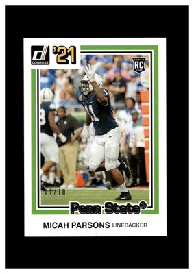 2021 Panini Chronicles Draft Picks Donruss Retro Gold #27 Micah Parsons RC /10 - Image 1 of 2