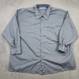Cintas ComfortFLEX Shirt Mens 4XL Gray Long Sleeve Button Front Workwear 935-24 - Picture 1 of 8